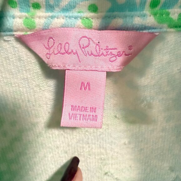 Lilly Pulitzer Leona Zip-Up Jacket in Let's Get Crackin Print Size M - Picture 5 of 9
